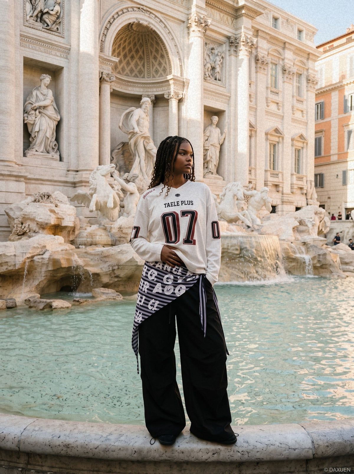 Navy Blue Two-Tone '07' Jersey Top