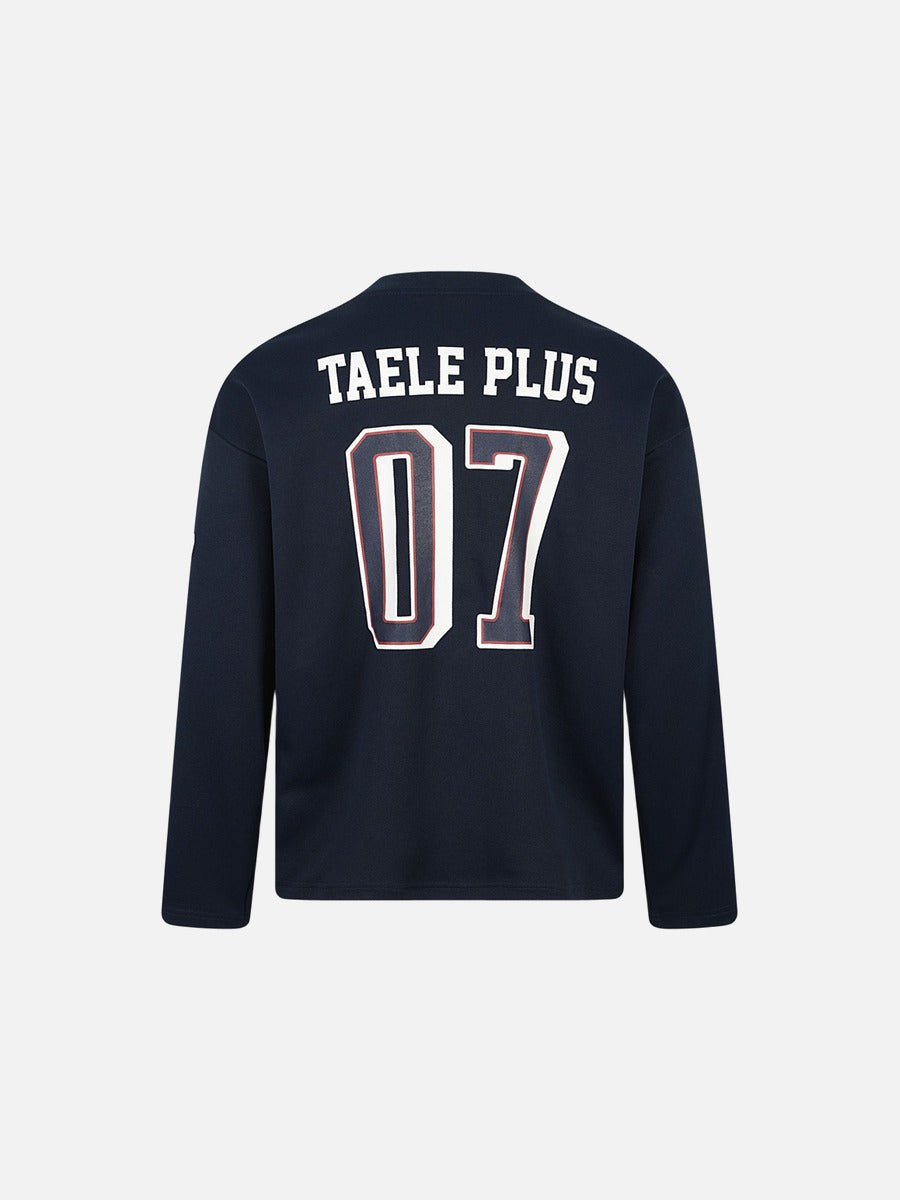 Navy Blue Two-Tone '07' Jersey Top