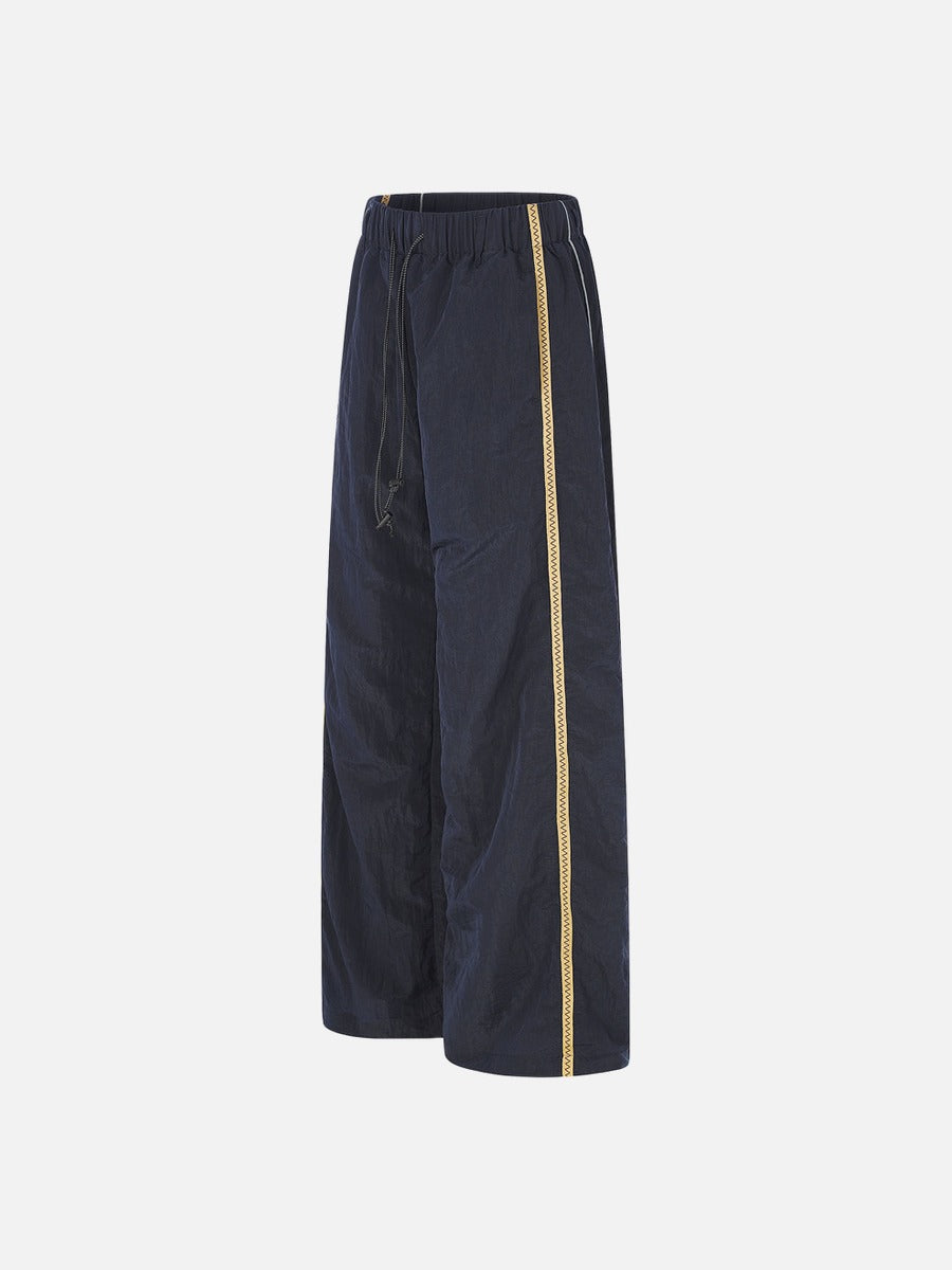 Navy Zigzag Stripe Baggy Pants