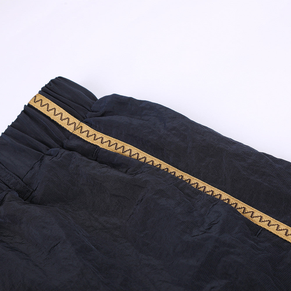 Navy Zigzag Stripe Baggy Pants