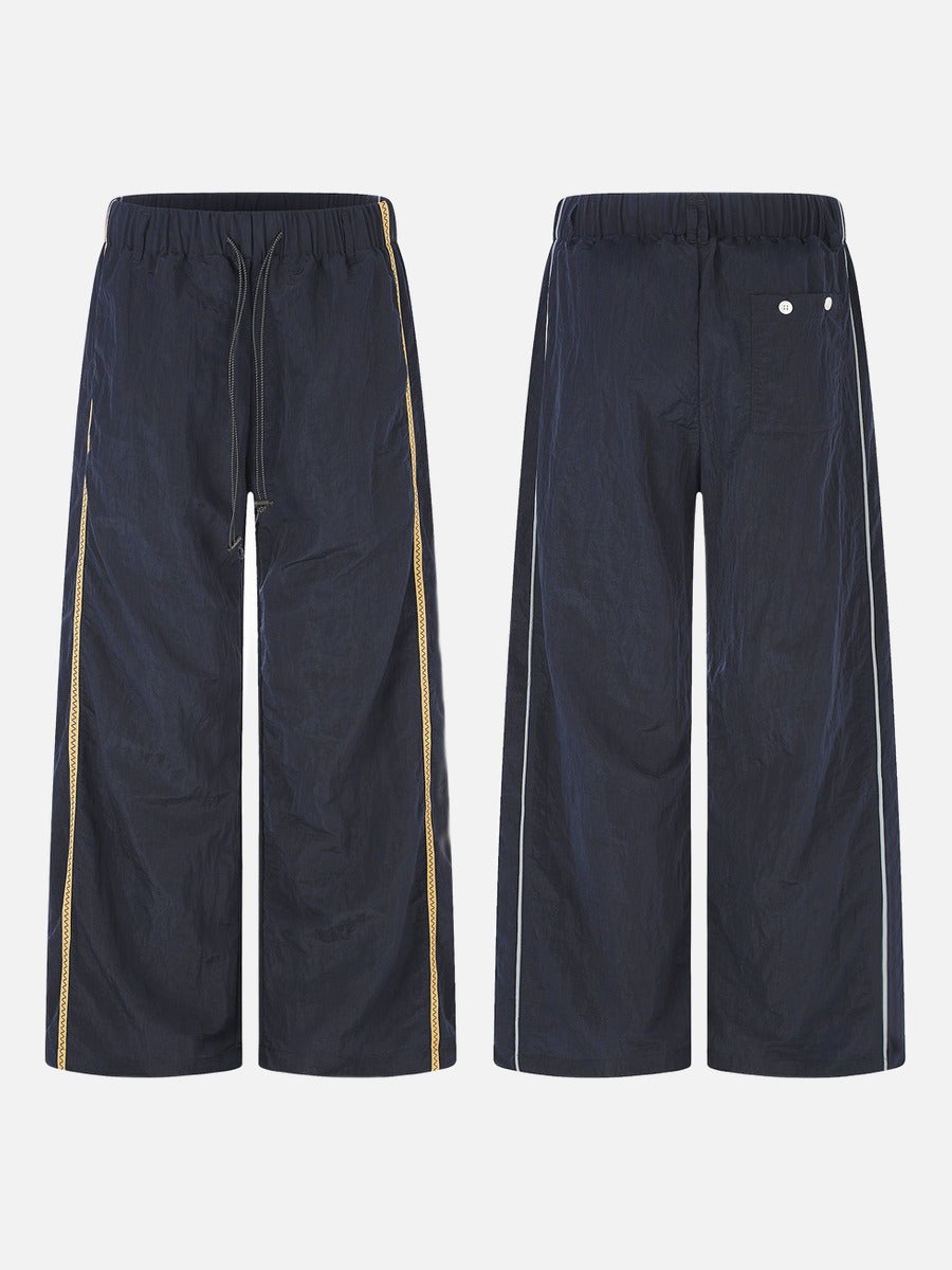 Navy Zigzag Stripe Baggy Pants