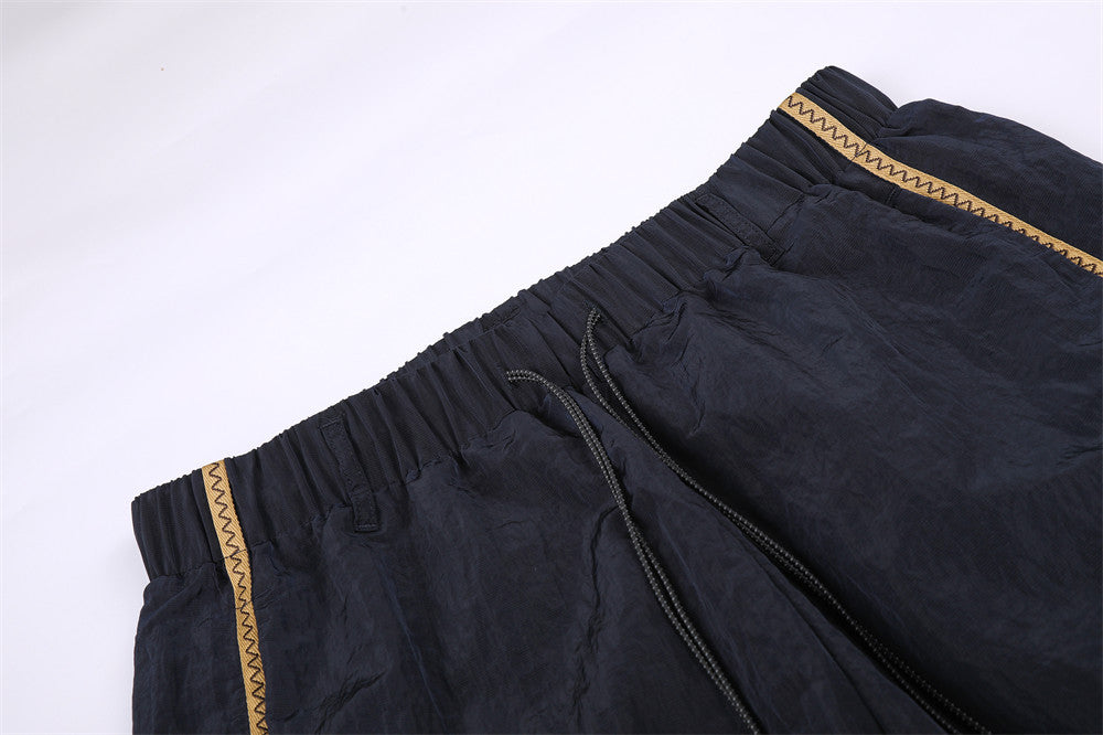 Navy Zigzag Stripe Baggy Pants