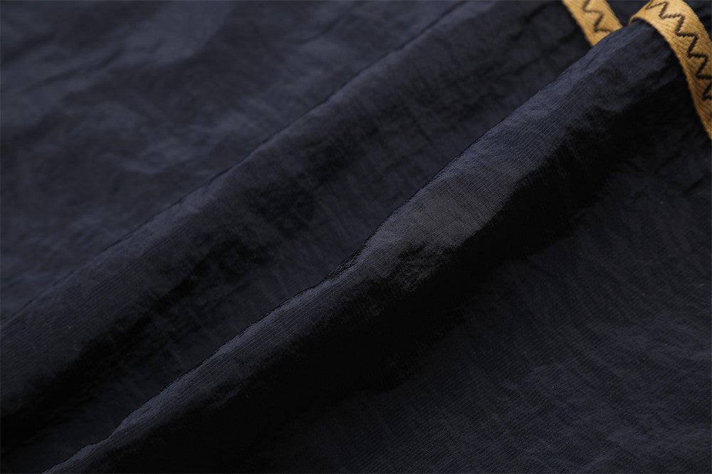 Navy Zigzag Stripe Baggy Pants