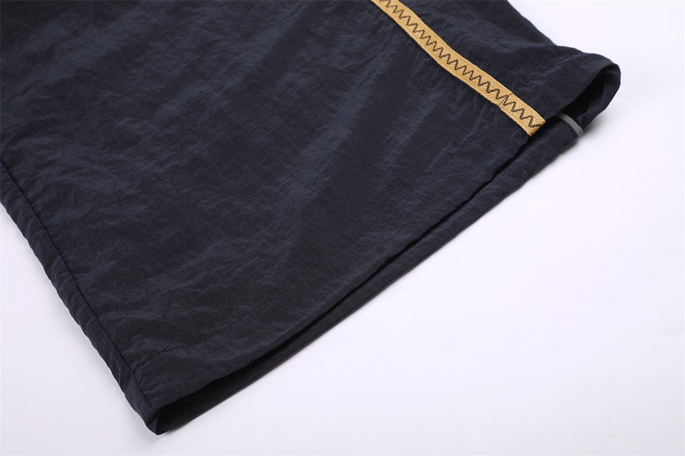 Navy Zigzag Stripe Baggy Pants