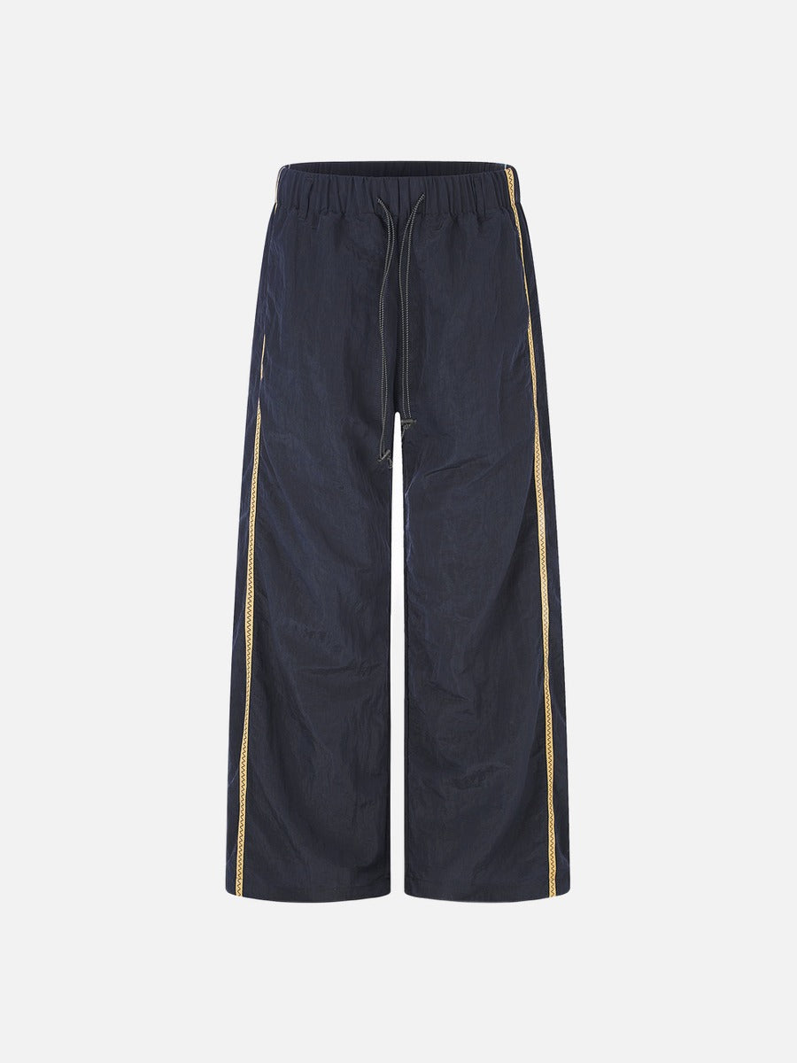 Navy Zigzag Stripe Baggy Pants