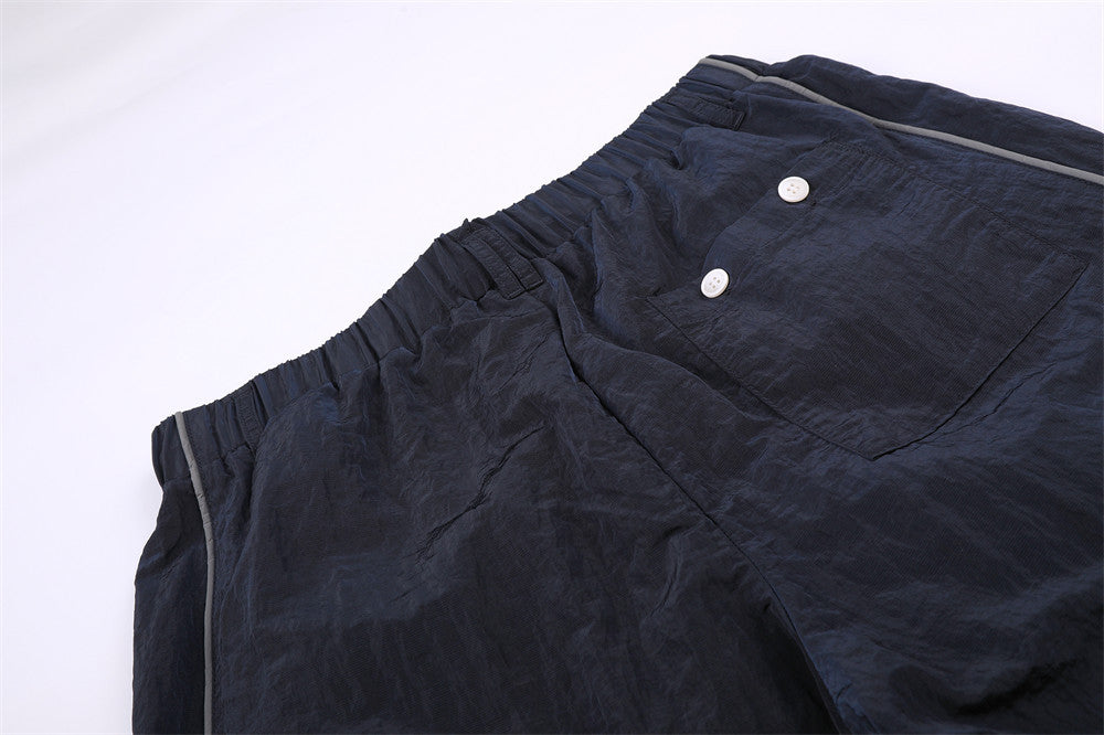 Navy Zigzag Stripe Baggy Pants