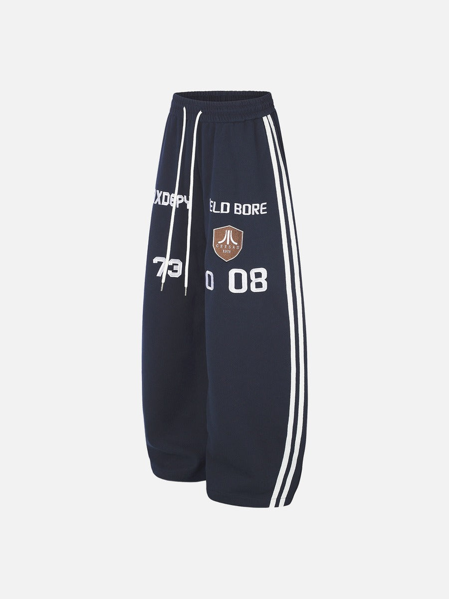 Olive Green Balloon Track Pants with Bold Graphics