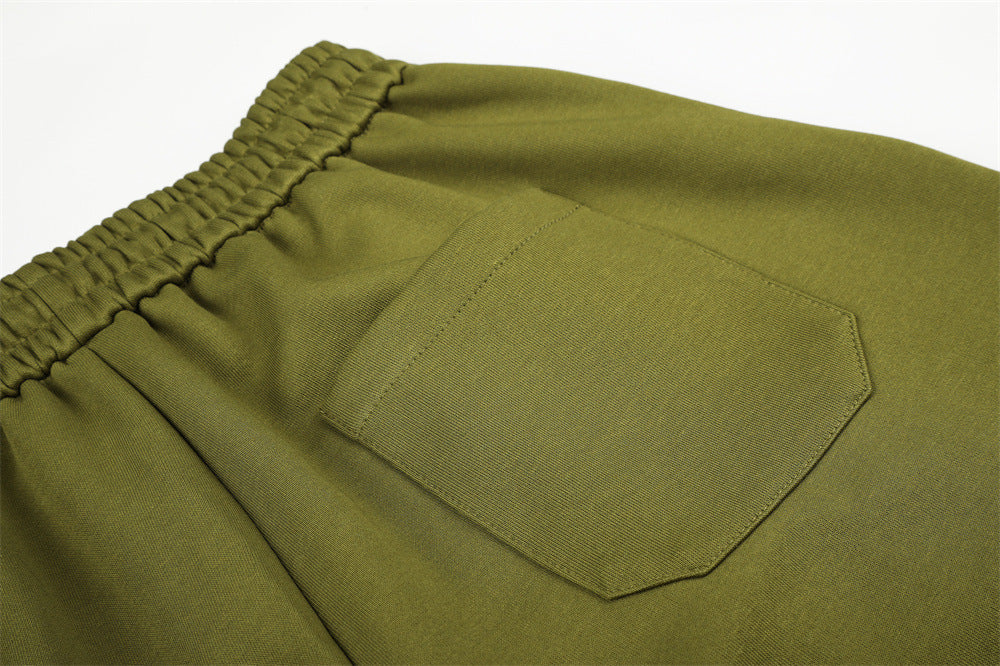 Olive Green Balloon Track Pants with Bold Graphics