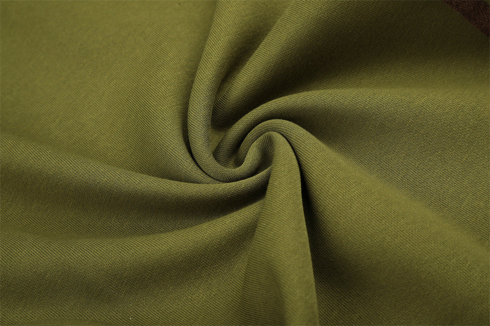 Olive Green Balloon Track Pants with Bold Graphics