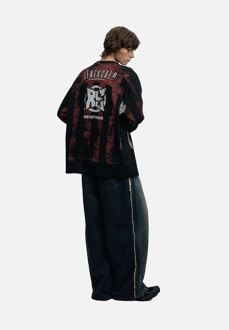Vintage Striped Football Tee