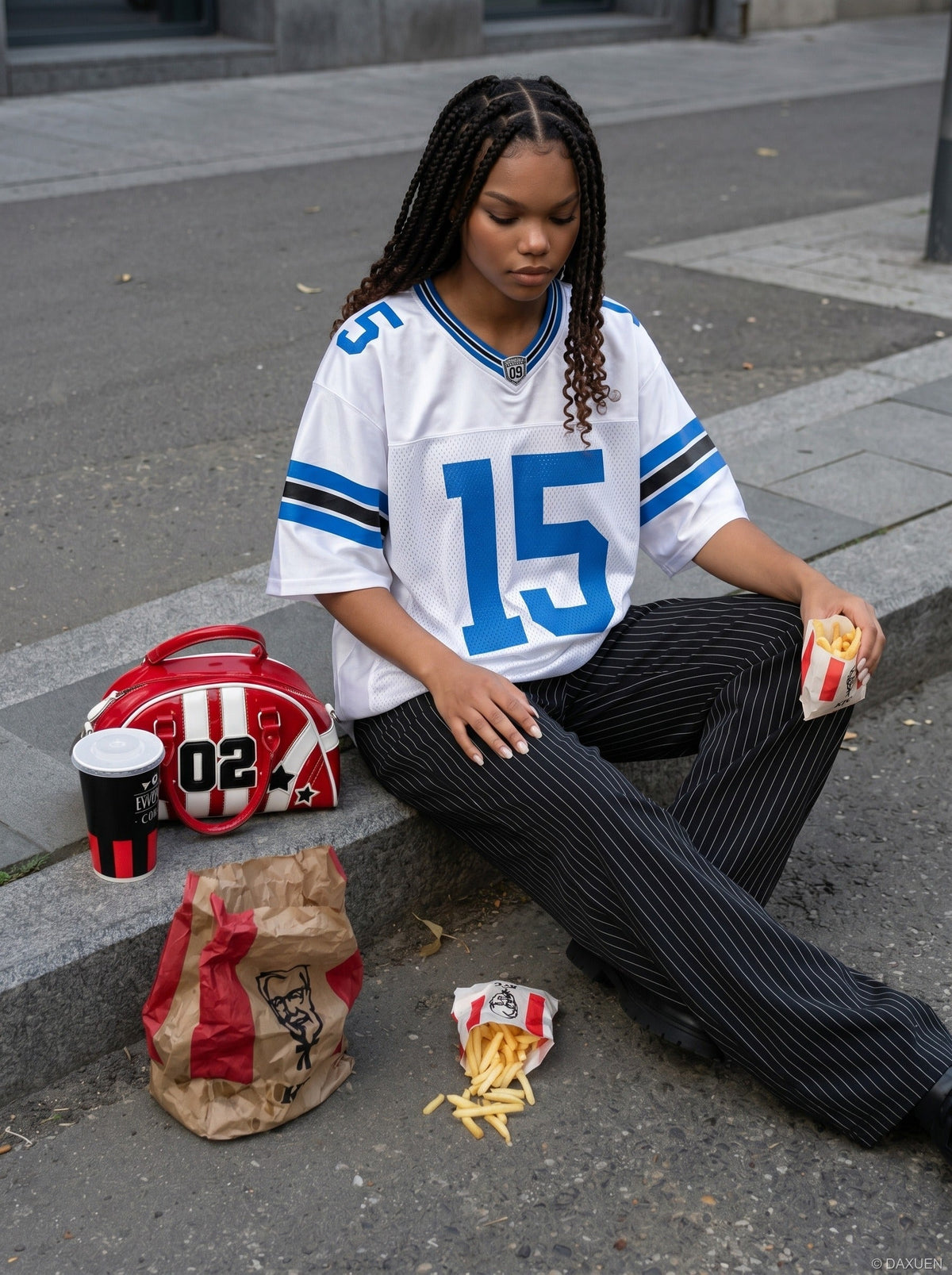 Oversized Sports Jersey with Graphics