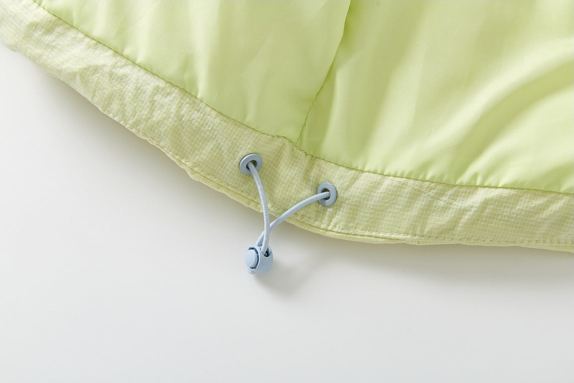 Pale Yellow Quilted Down Hooded Jacket