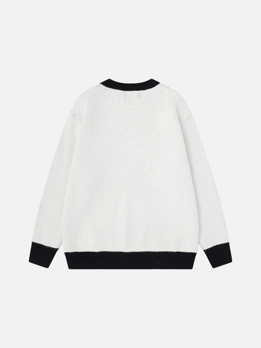 Pixelated Abstract Graphic Knit Sweater