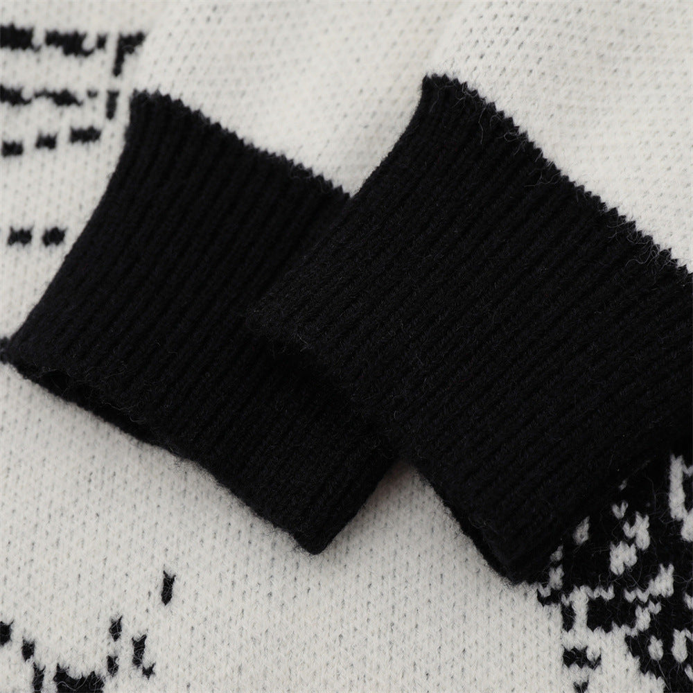 Pixelated Abstract Graphic Knit Sweater