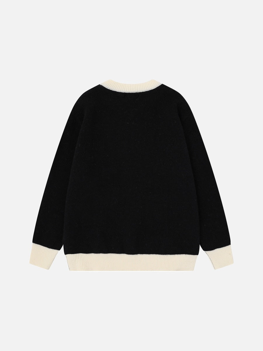 Pixelated Abstract Graphic Knit Sweater