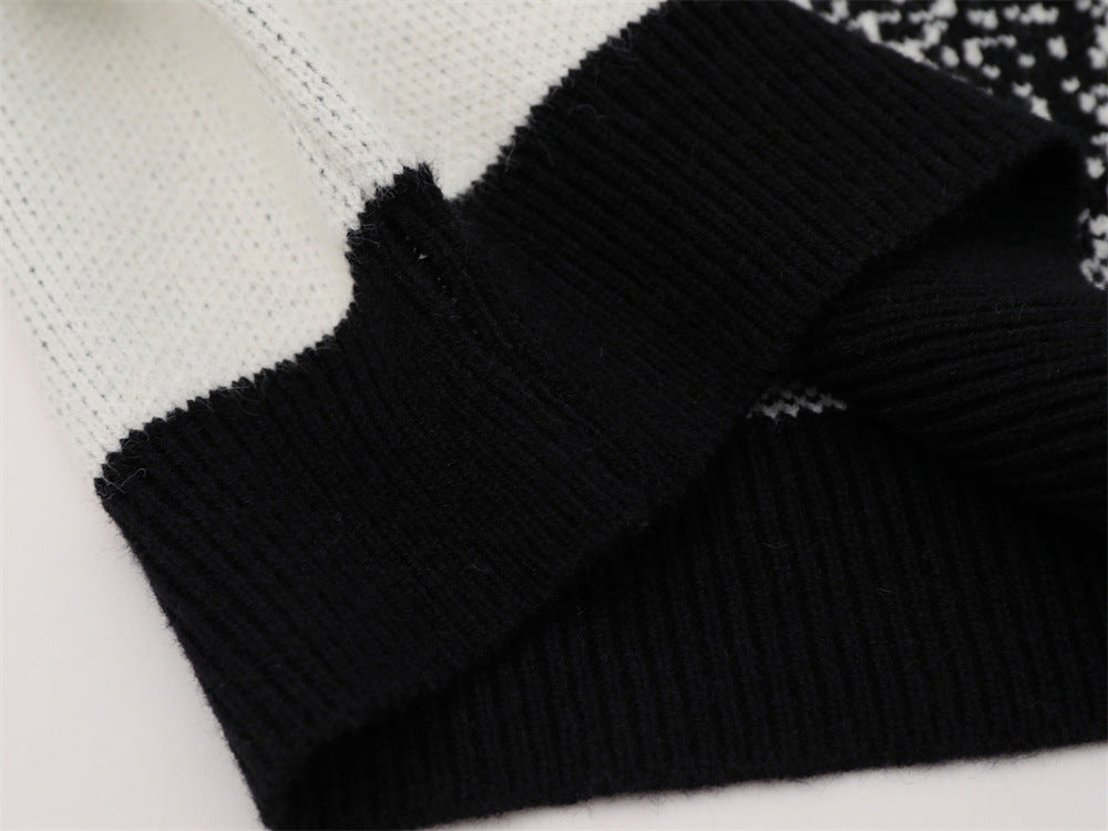 Pixelated Abstract Graphic Knit Sweater