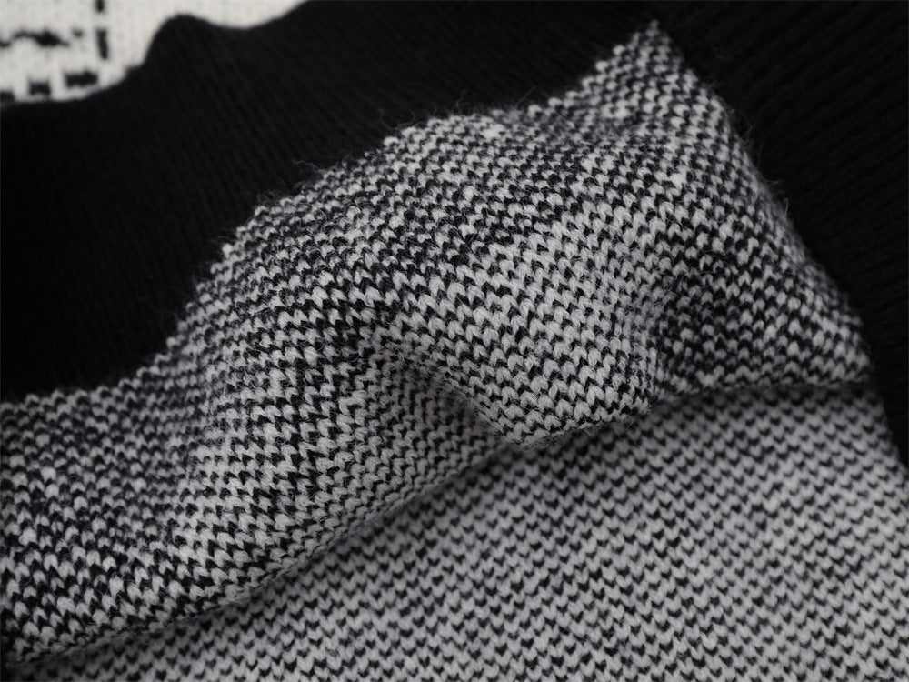 Pixelated Abstract Graphic Knit Sweater