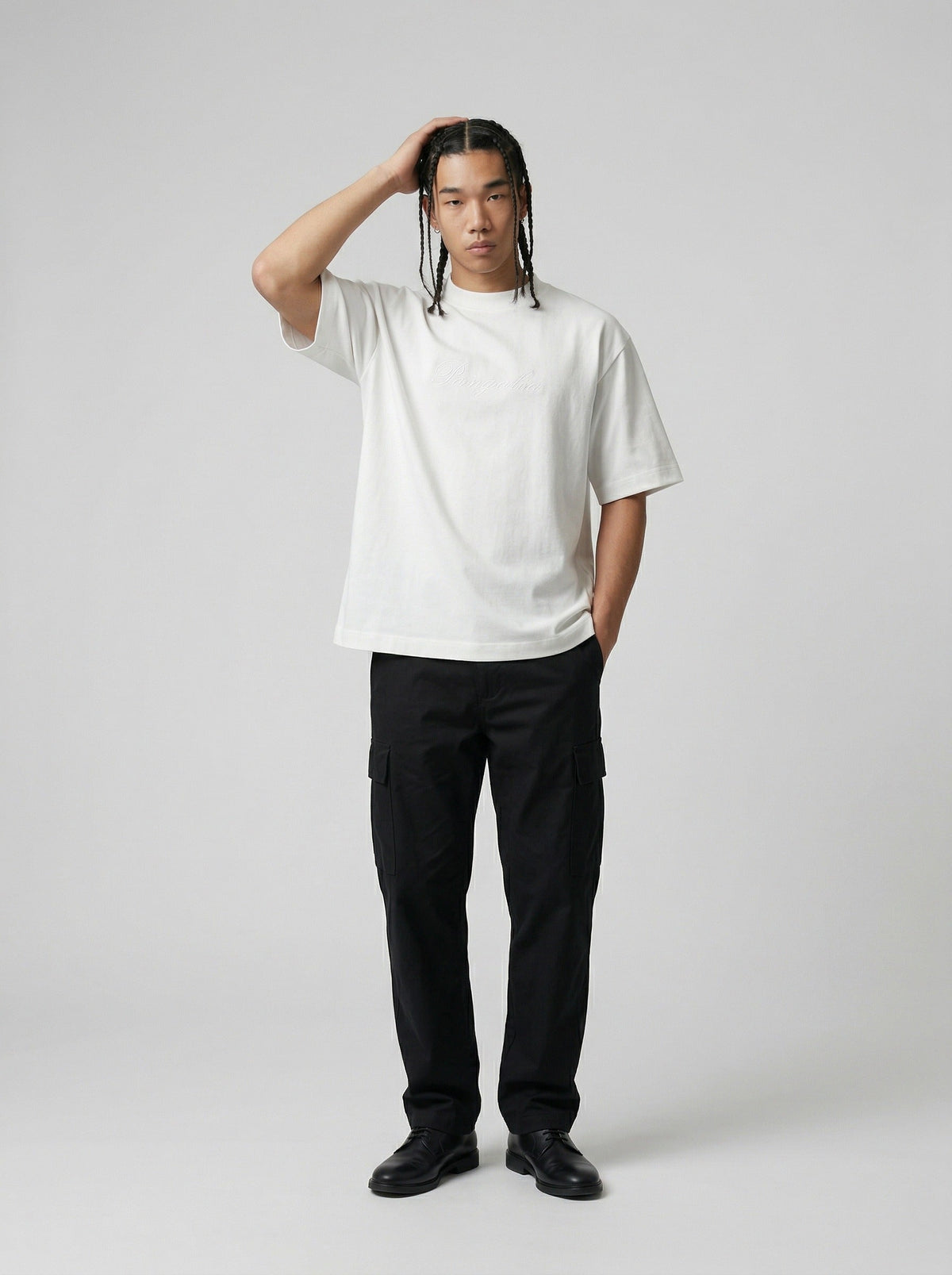 Plaid Script Oversized T-Shirt