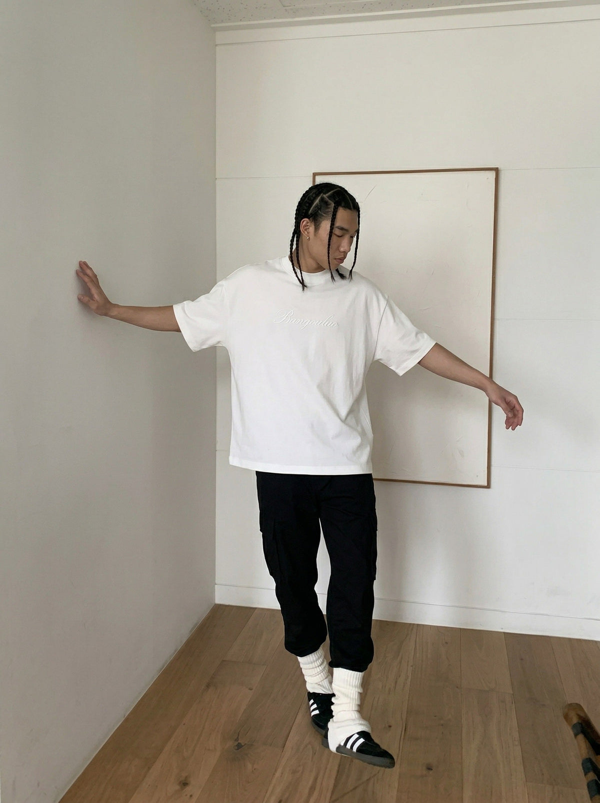 Plaid Script Oversized T-Shirt