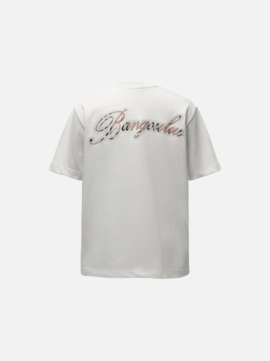 Plaid Script Oversized T-Shirt