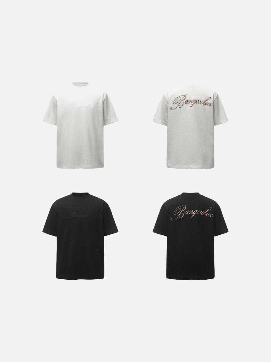 Plaid Script Oversized T-Shirt