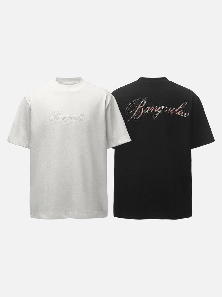Plaid Script Oversized T-Shirt