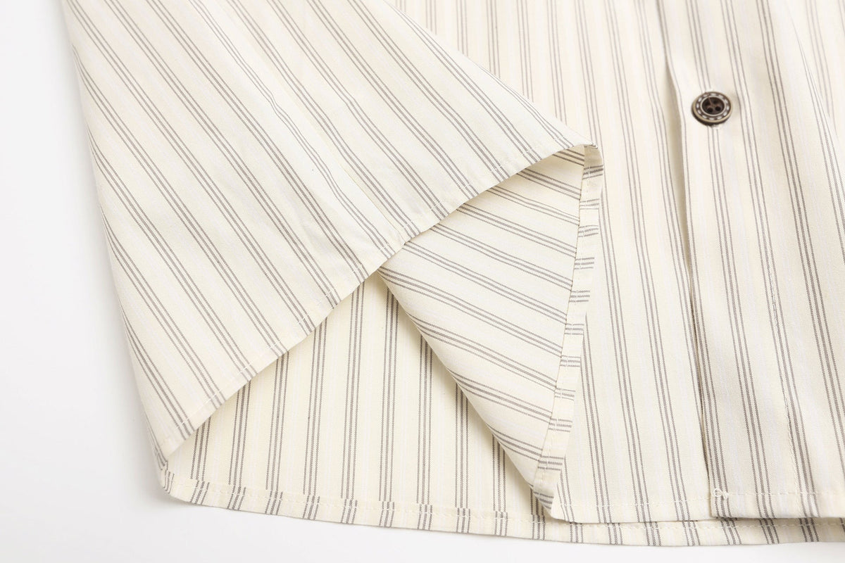 DAXUEN cream oversized plaid tie long-sleeve shirt