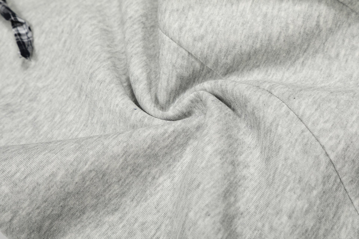 DAXUEN light grey marl plaid-wrapped wide-leg sweatpants