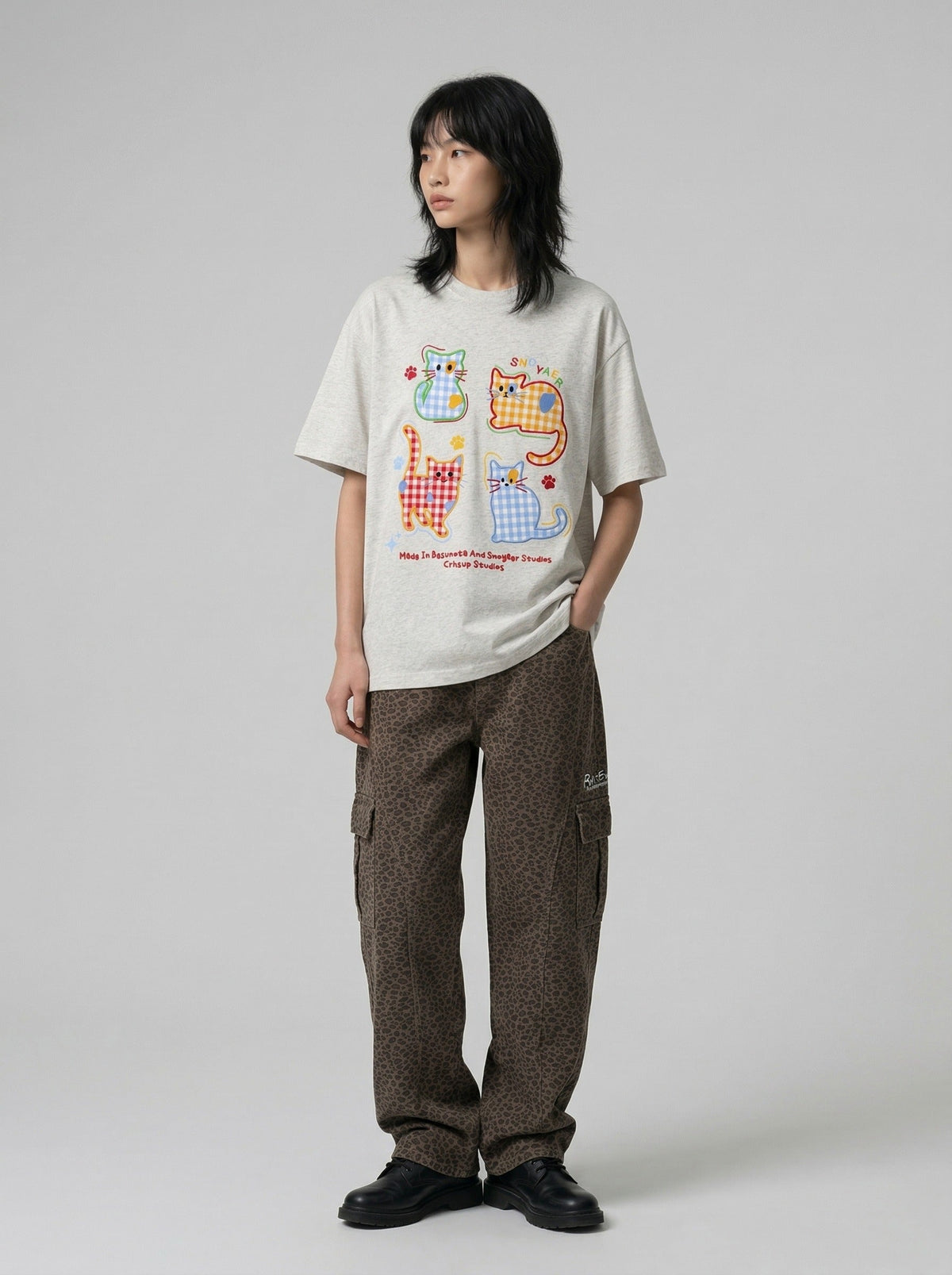 Playful Cat Graphic T-Shirt