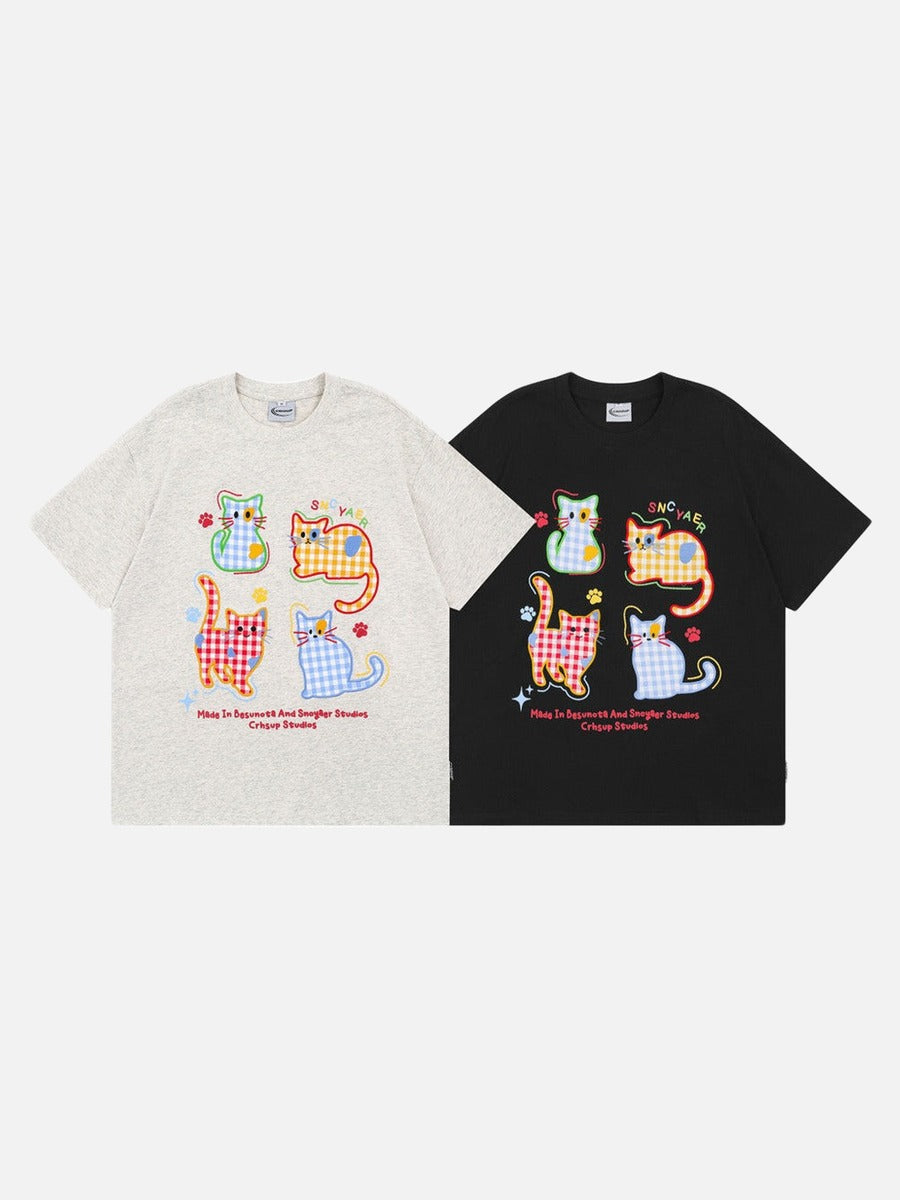 Playful Cat Graphic T-Shirt