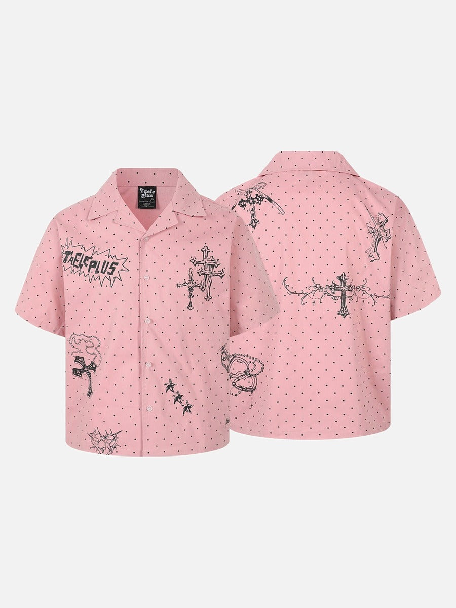 Chemise décontractée à pois croisés