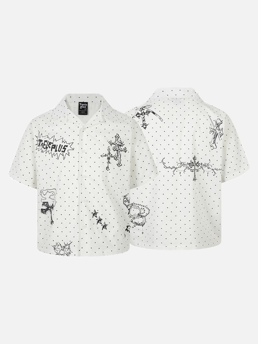 Chemise décontractée à pois croisés