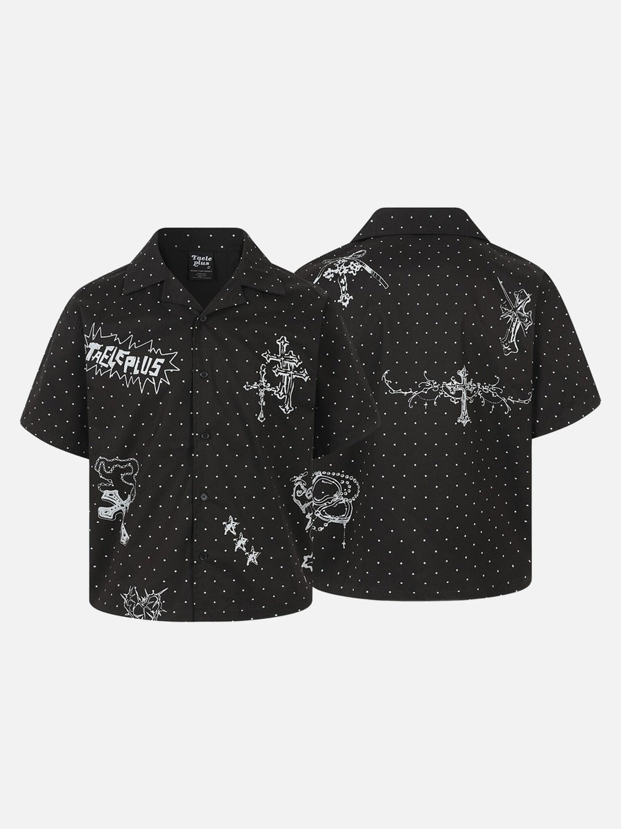 Chemise décontractée à pois croisés