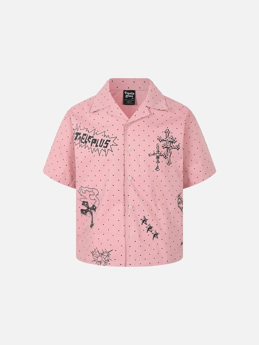Chemise décontractée à pois croisés