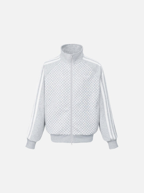 Polka Dot Full-Zip Track Jacket - Linen Gray / S