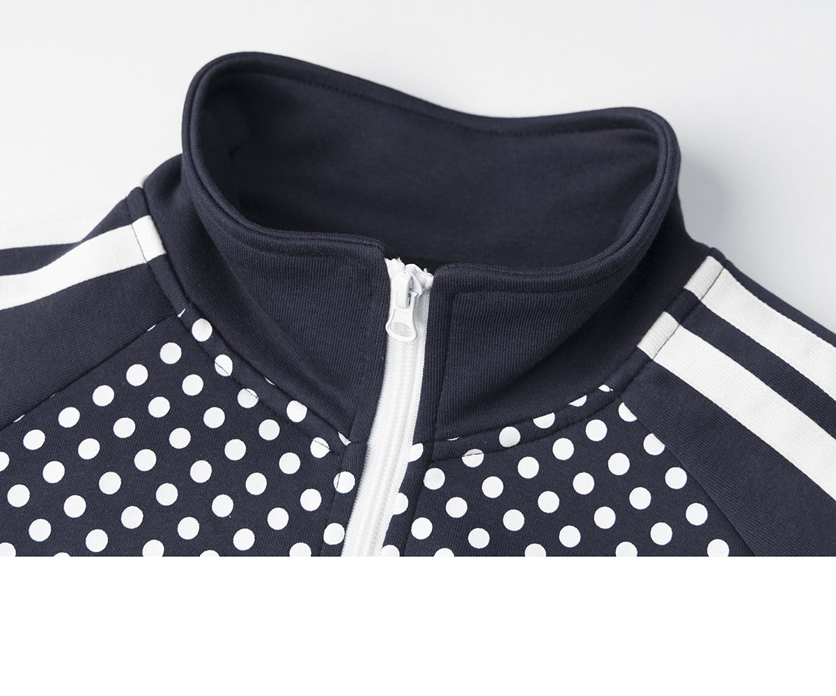 Polka Dot Full-Zip Track Jacket