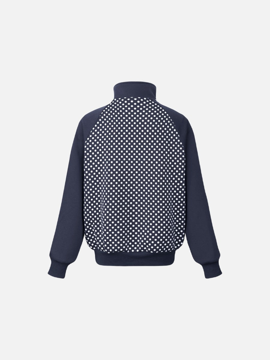 Polka Dot Full-Zip Track Jacket
