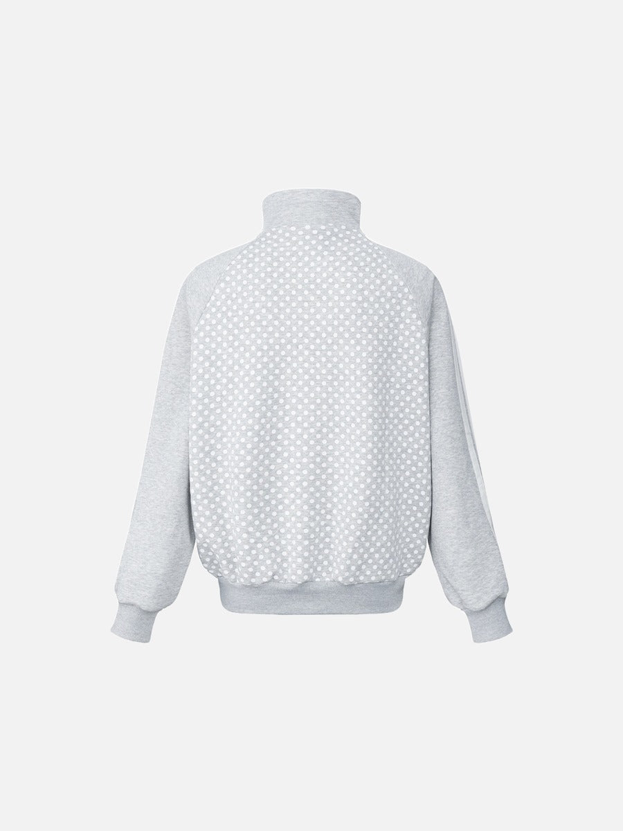 Polka Dot Full-Zip Track Jacket