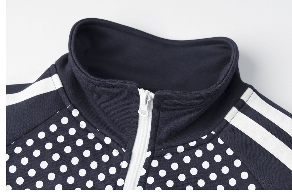 Polka Dot Full-Zip Track Jacket