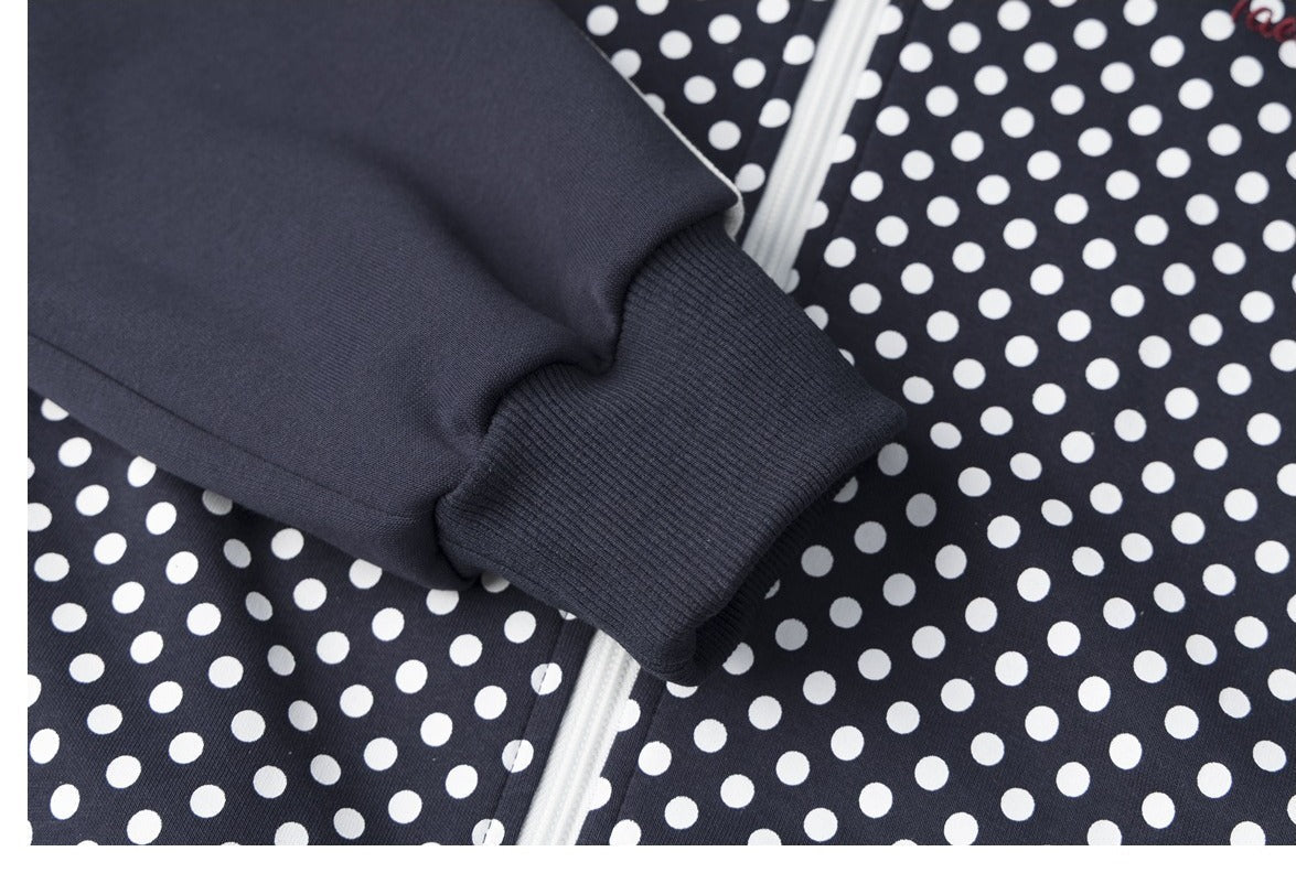Polka Dot Full-Zip Track Jacket