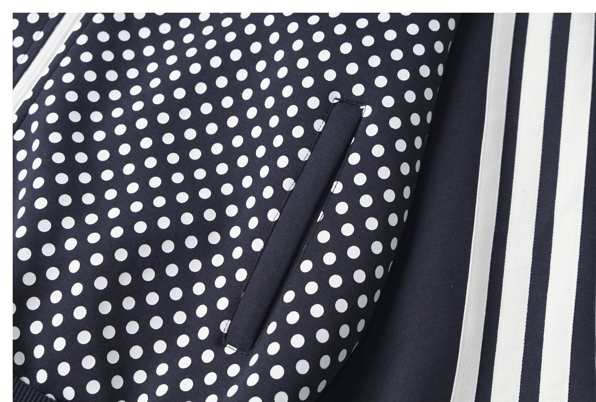 Polka Dot Full-Zip Track Jacket