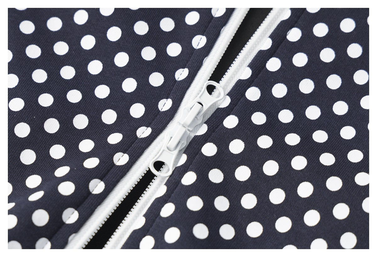 Polka Dot Full-Zip Track Jacket