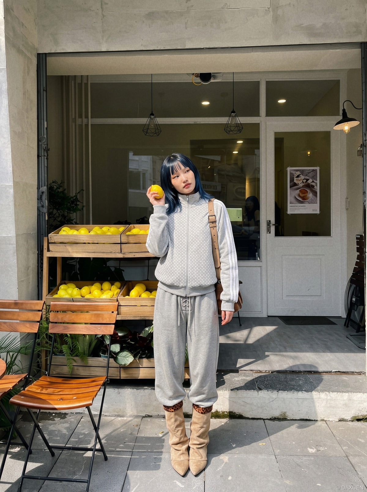 Polka Dot Full-Zip Track Jacket