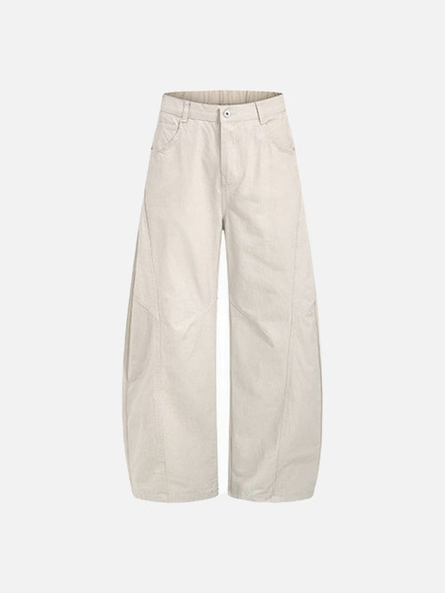 Puddle Effect Wide-Leg Pants - Milky White / S