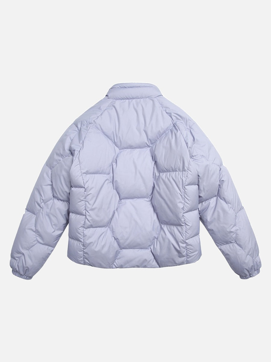 Purple Quilted Stand-Collar Puffer Jacket