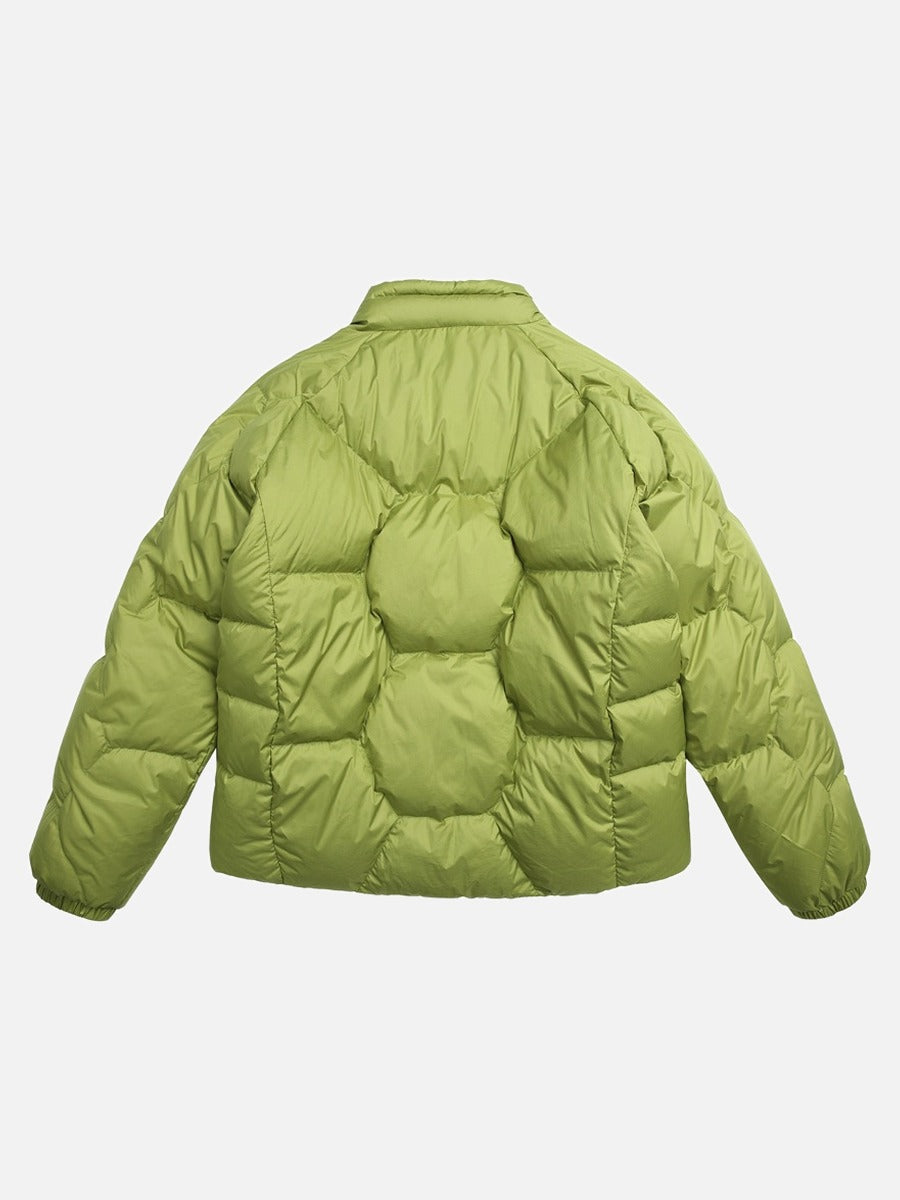 Purple Quilted Stand-Collar Puffer Jacket