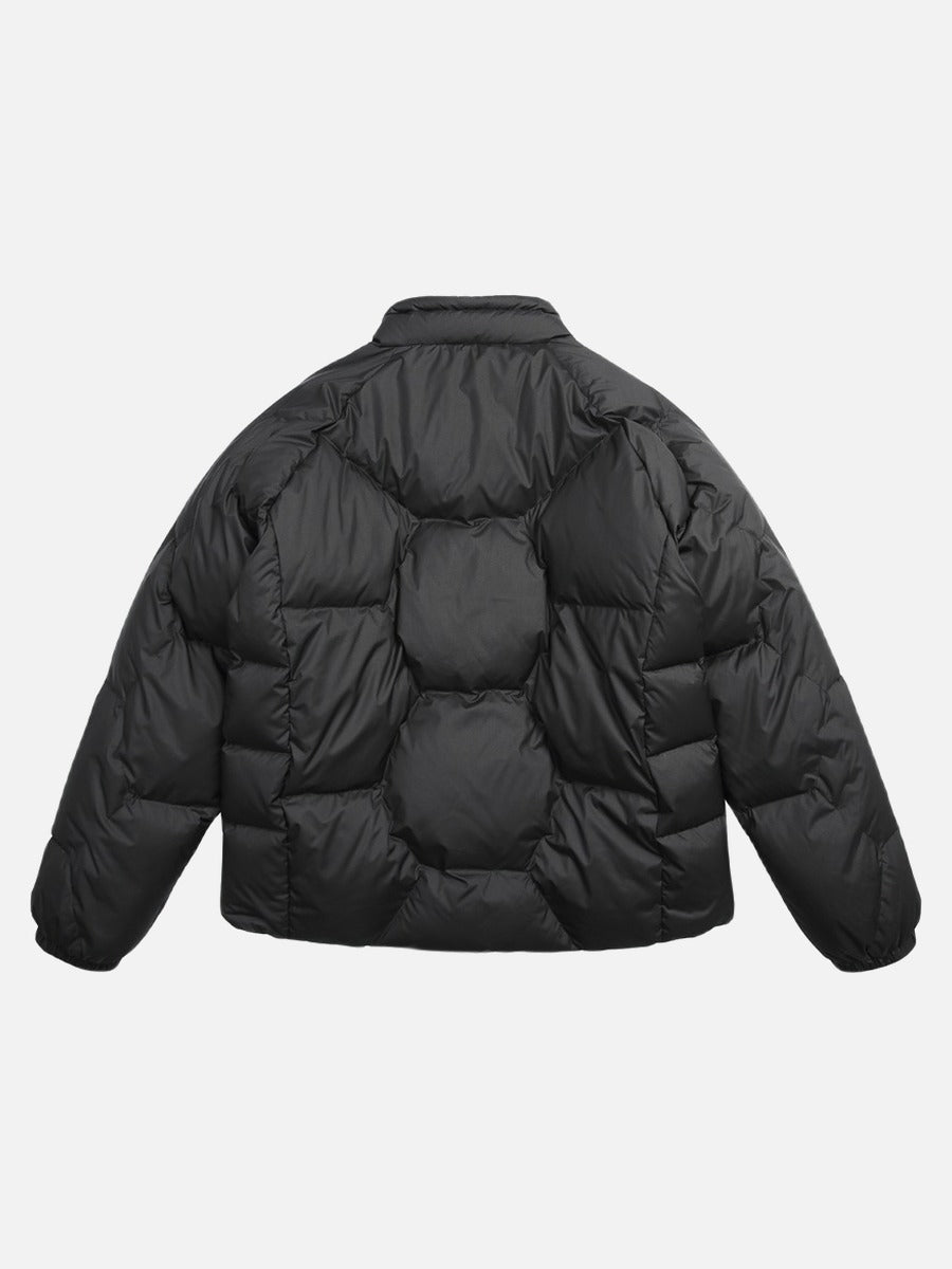 Purple Quilted Stand-Collar Puffer Jacket