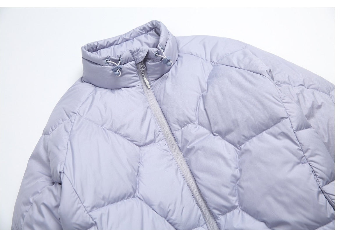Purple Quilted Stand-Collar Puffer Jacket