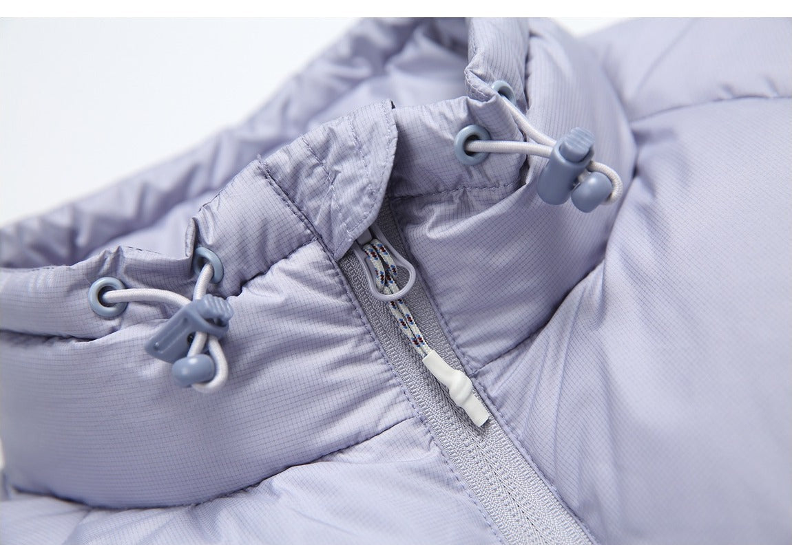Purple Quilted Stand-Collar Puffer Jacket