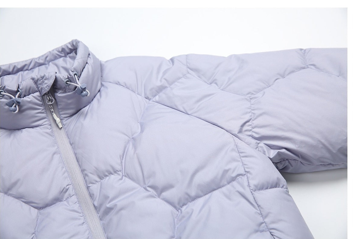 Purple Quilted Stand-Collar Puffer Jacket